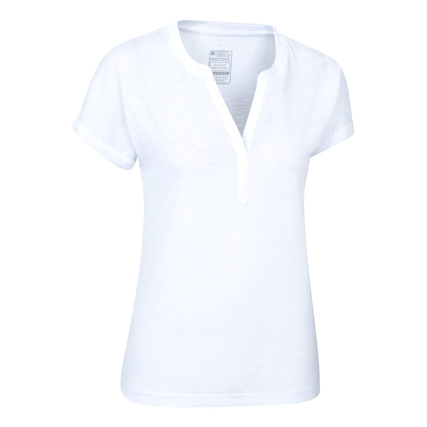 White - Side - Mountain Warehouse Womens-Ladies Skye Slub Quick Dry T-Shirt