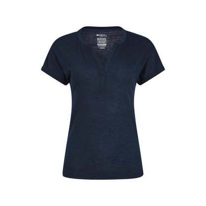 Navy - Front - Mountain Warehouse Womens-Ladies Skye Slub Quick Dry T-Shirt