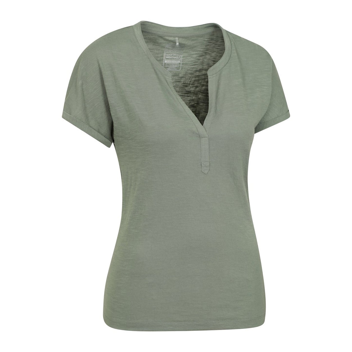 Green - Front - Mountain Warehouse Womens-Ladies Skye Slub Quick Dry T-Shirt
