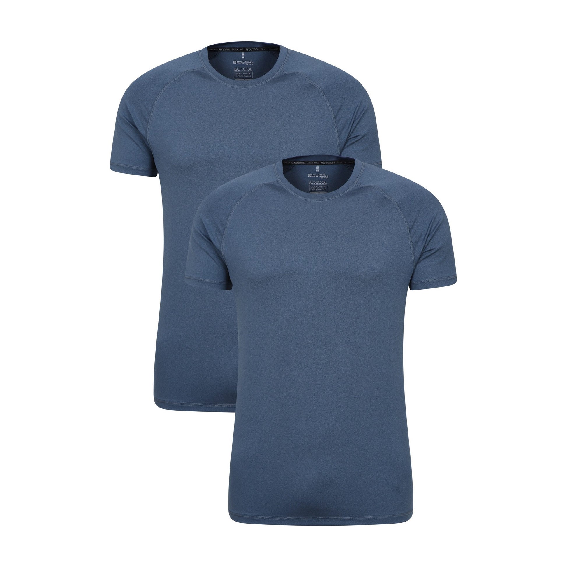 Blue - Front - Mountain Warehouse Mens Agra IsoCool T-Shirt (Pack of 2)
