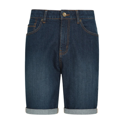 Dark Blue - Front - Mountain Warehouse Mens Denim Turned Up Hem Shorts