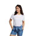 White - Side - Animal Womens-Ladies Marina Logo Organic T-Shirt
