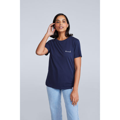 Dark Blue - Front - Animal Womens-Ladies Marina Logo Organic T-Shirt