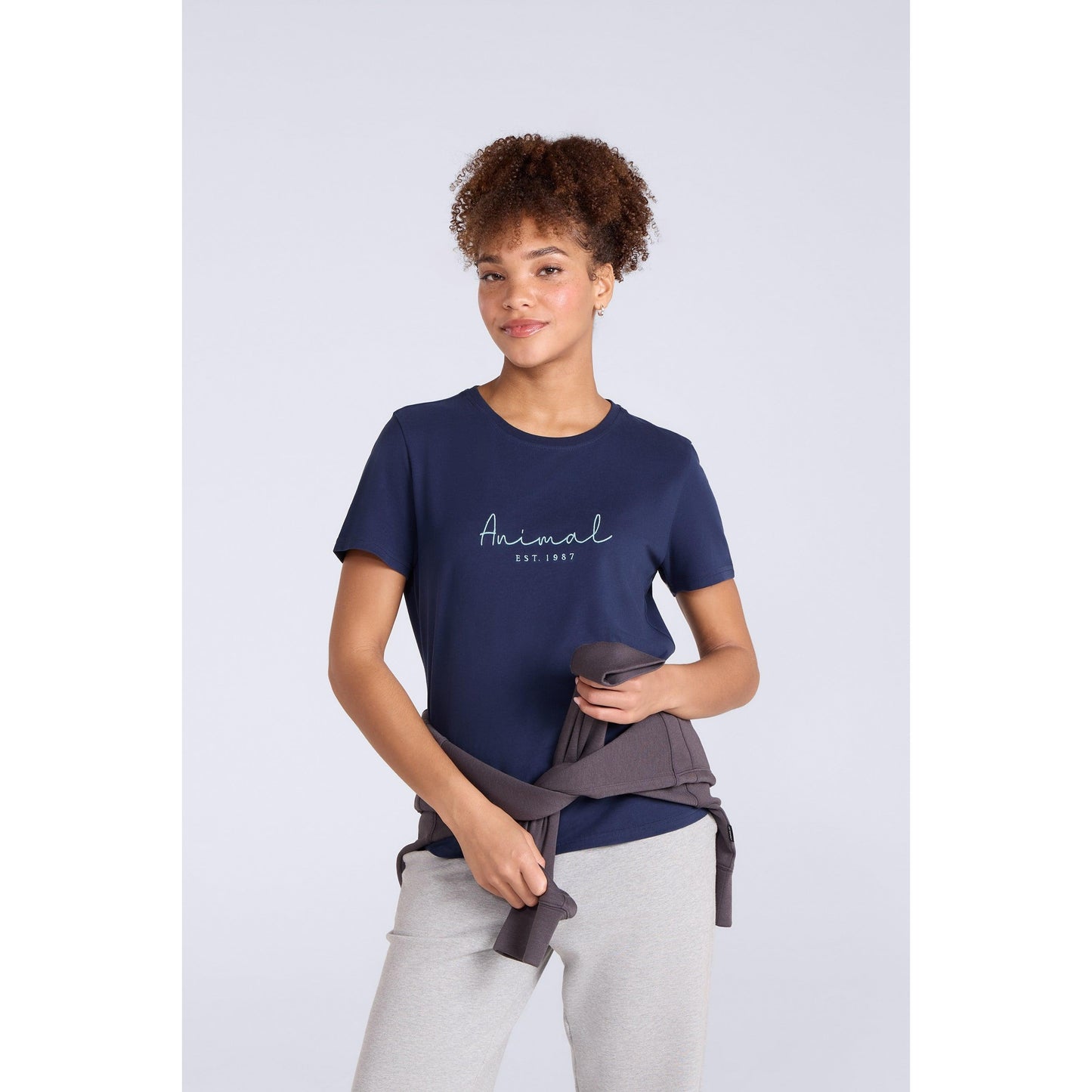 Cobalt - Front - Animal Womens-Ladies Marina Logo Organic T-Shirt