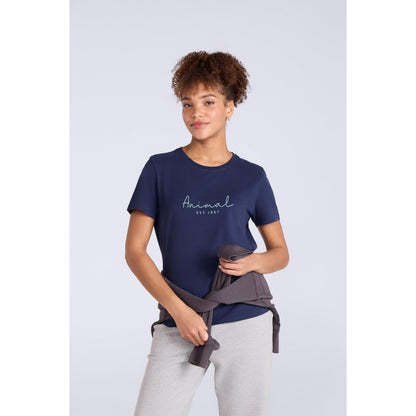 Cobalt - Front - Animal Womens-Ladies Marina Logo Organic T-Shirt