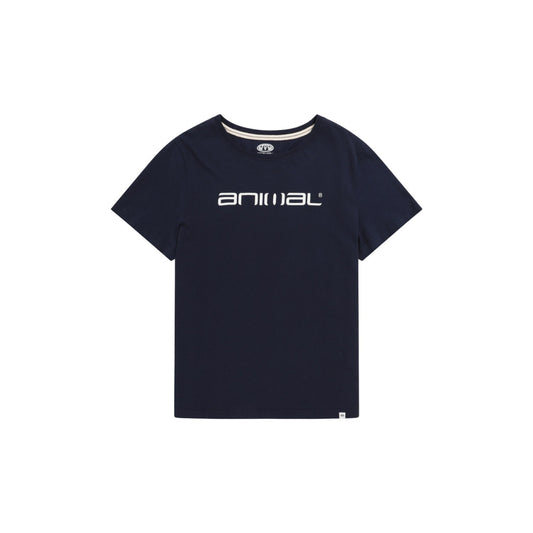 Navy - Front - Animal Womens-Ladies Marina Logo Organic T-Shirt