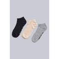 Navy-Peach-Grey - Front - Animal Womens-Ladies Ronnie Recycled Ankle Socks (Pack of 3)