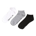 White-Grey-Black - Front - Animal Womens-Ladies Ronnie Recycled Ankle Socks (Pack of 3)