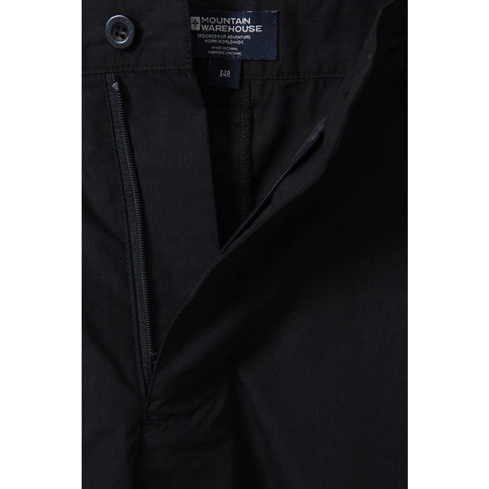 Black - Close up - Mountain Warehouse Mens Trek Cargo Shorts