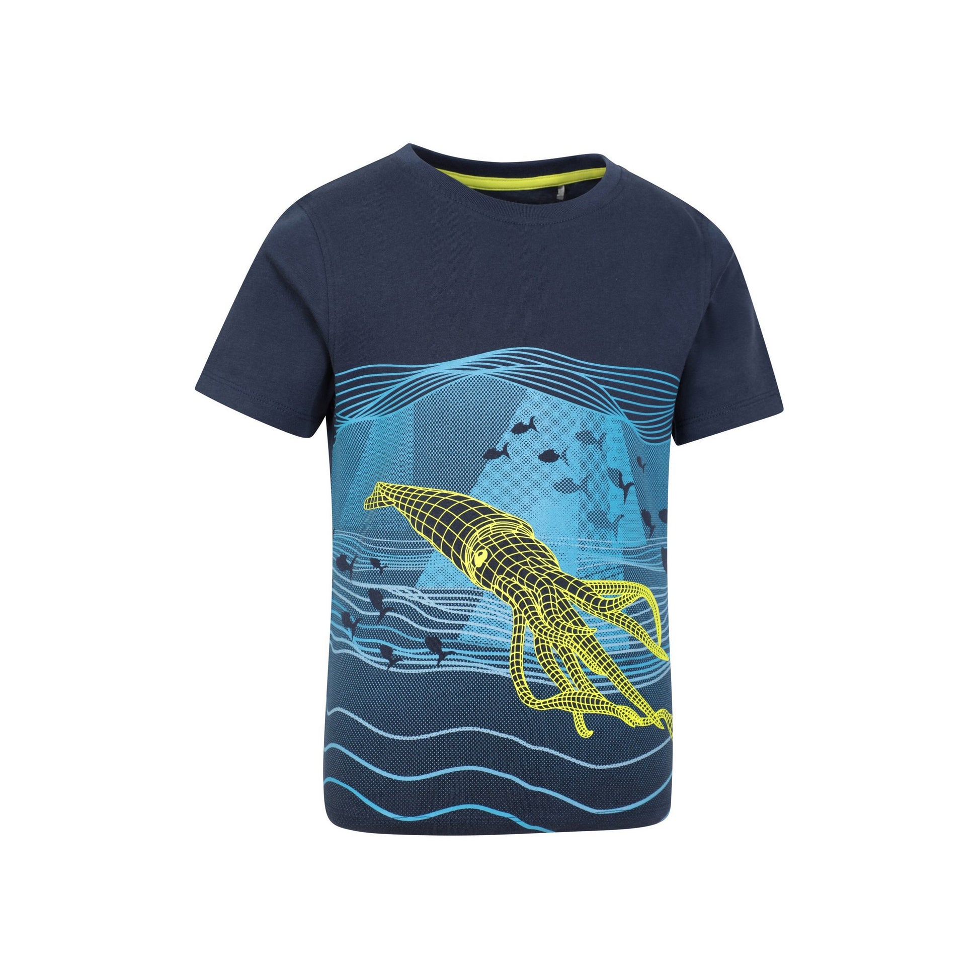 Blue - Lifestyle - Mountain Warehouse Childrens-Kids Sid The Squid Organic Cotton T-Shirt