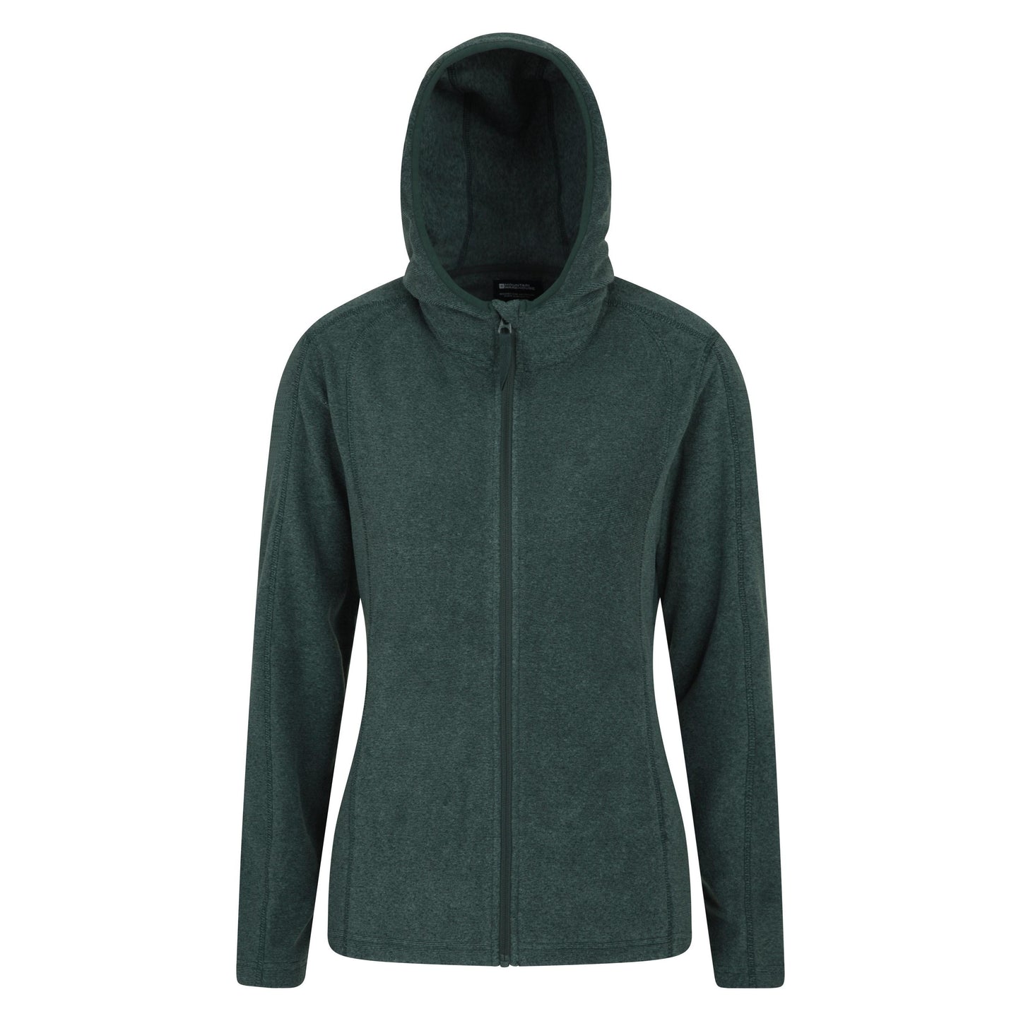 Dark Green - Front - Mountain Warehouse Womens-Ladies Hebridean Melange Fleece Full Zip Hoodie