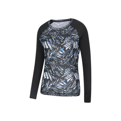 Grey - Back - Mountain Warehouse Womens-Ladies Talus Printed Thermal Top
