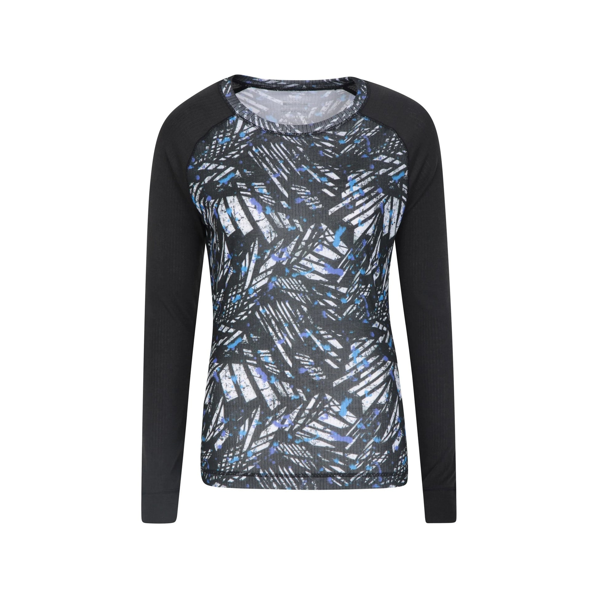 Grey - Front - Mountain Warehouse Womens-Ladies Talus Printed Thermal Top