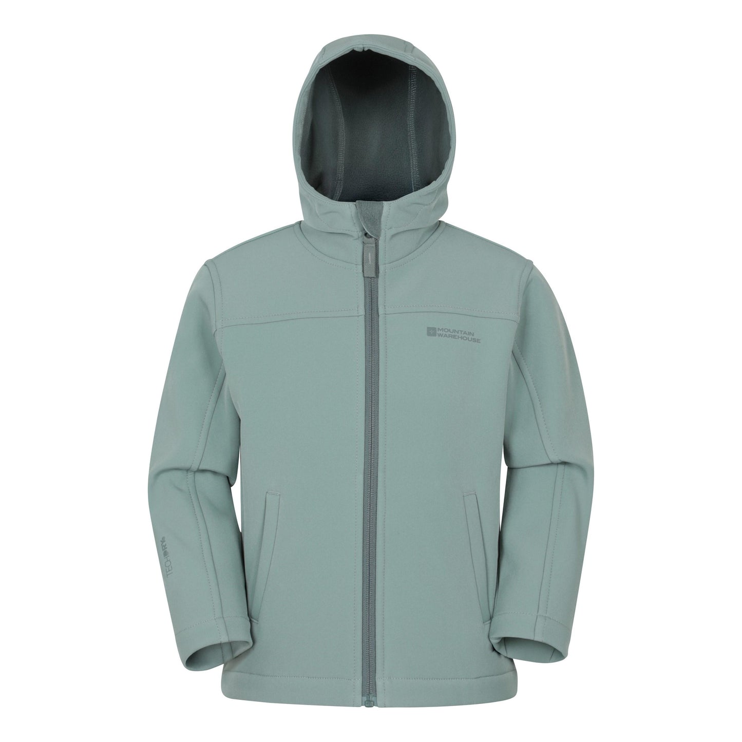 Light Khaki - Front - Mountain Warehouse Childrens-Kids Water Resistant Soft Shell Jacket