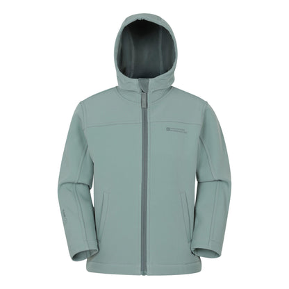 Light Khaki - Front - Mountain Warehouse Childrens-Kids Water Resistant Soft Shell Jacket
