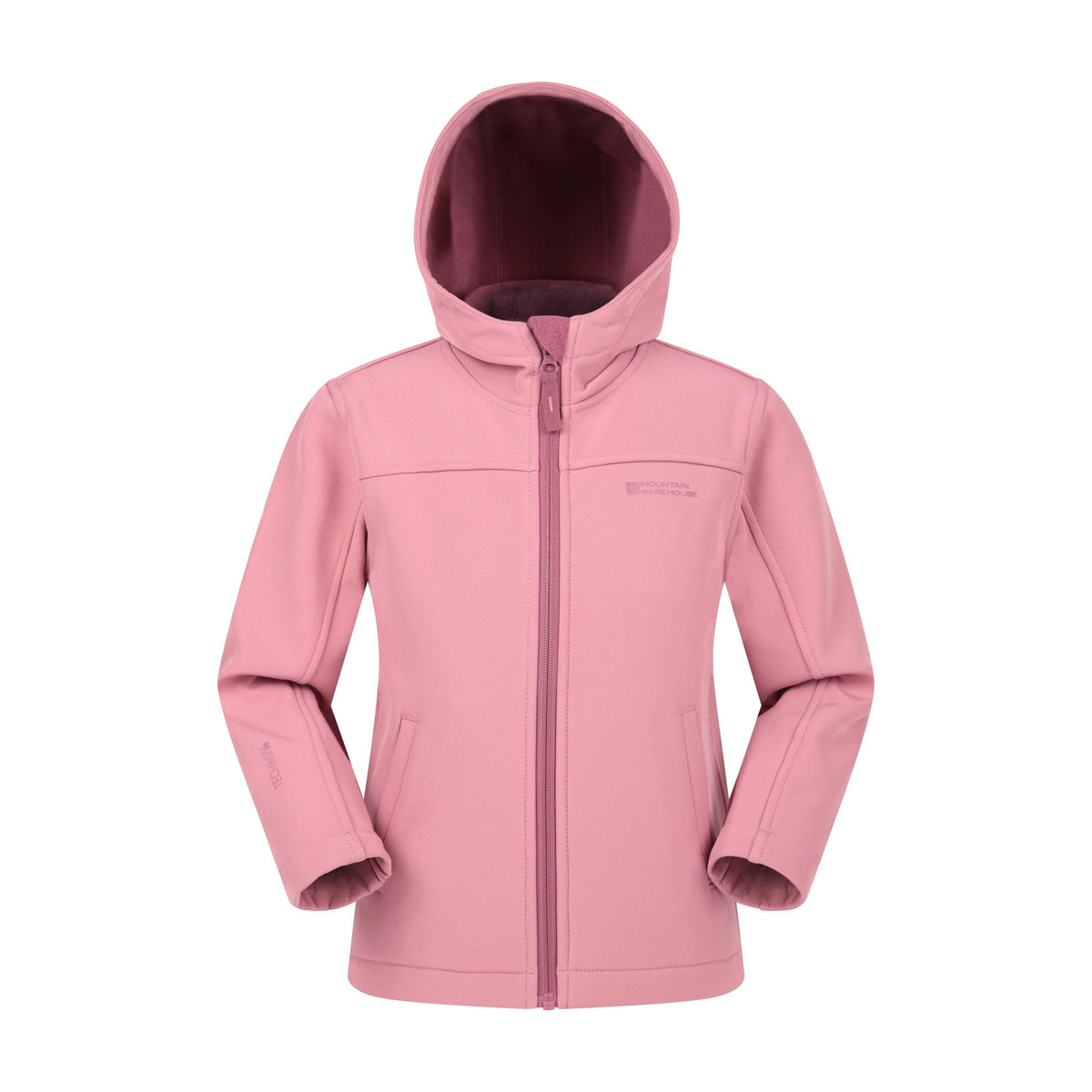 Light Pink - Front - Mountain Warehouse Childrens-Kids Water Resistant Soft Shell Jacket