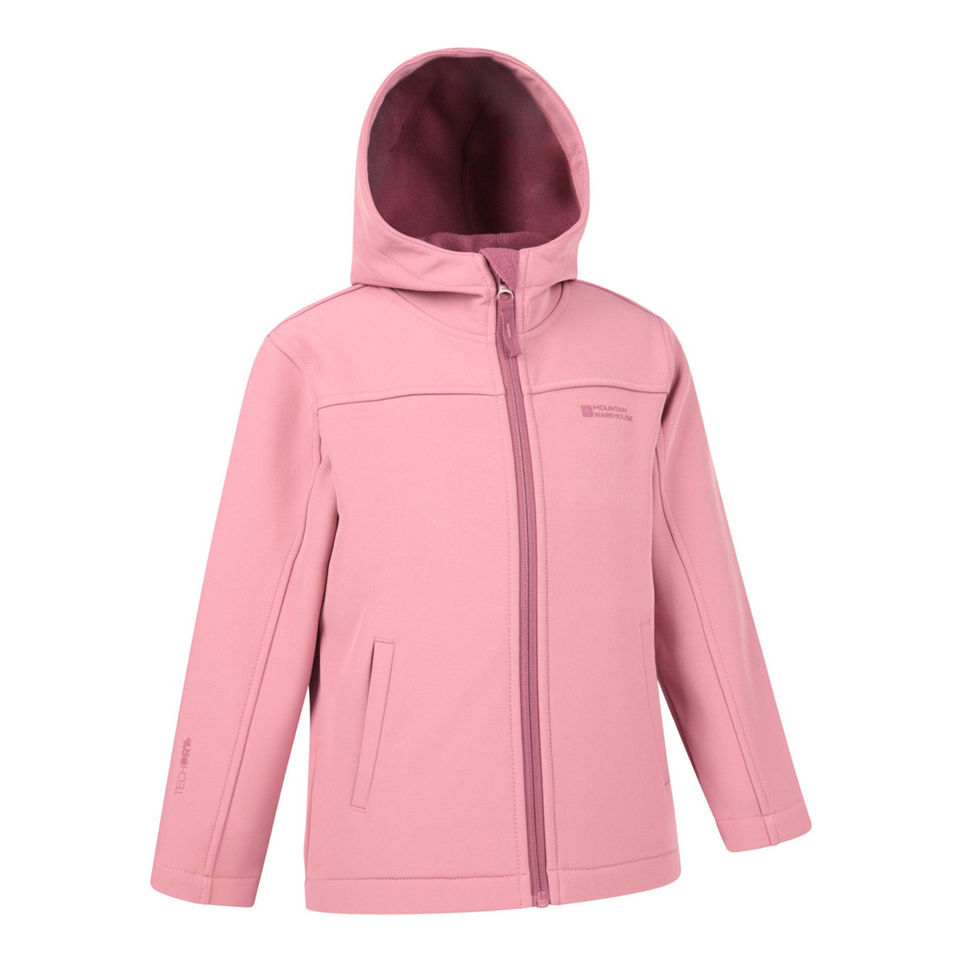 Light Pink - Side - Mountain Warehouse Childrens-Kids Water Resistant Soft Shell Jacket