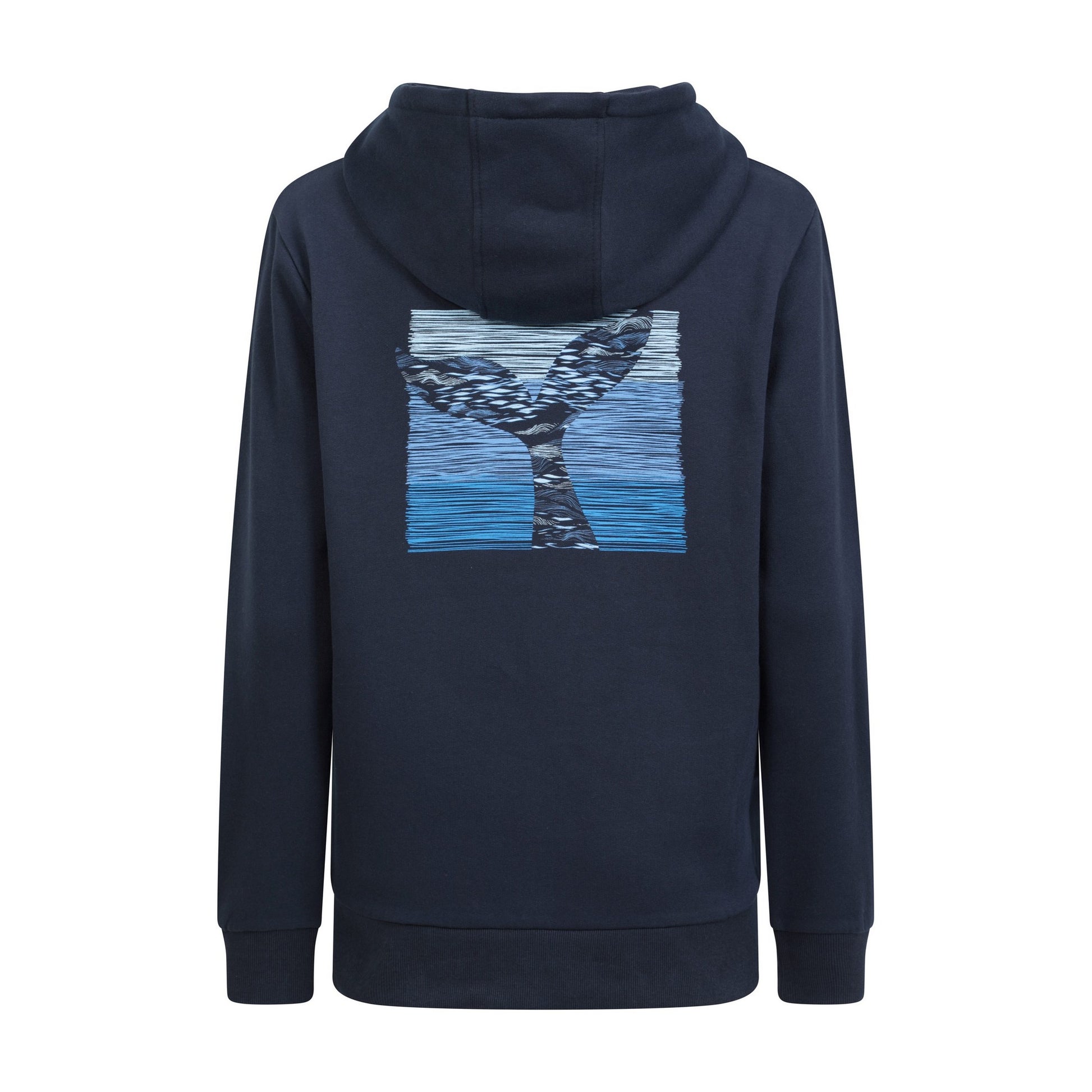 Navy - Back - Mountain Warehouse Womens-Ladies Whale Tail Regular Drawstring Hoodie