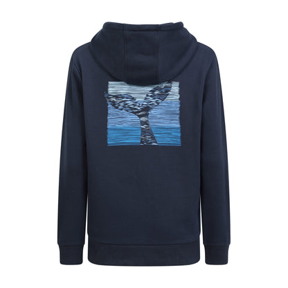 Navy - Back - Mountain Warehouse Womens-Ladies Whale Tail Regular Drawstring Hoodie