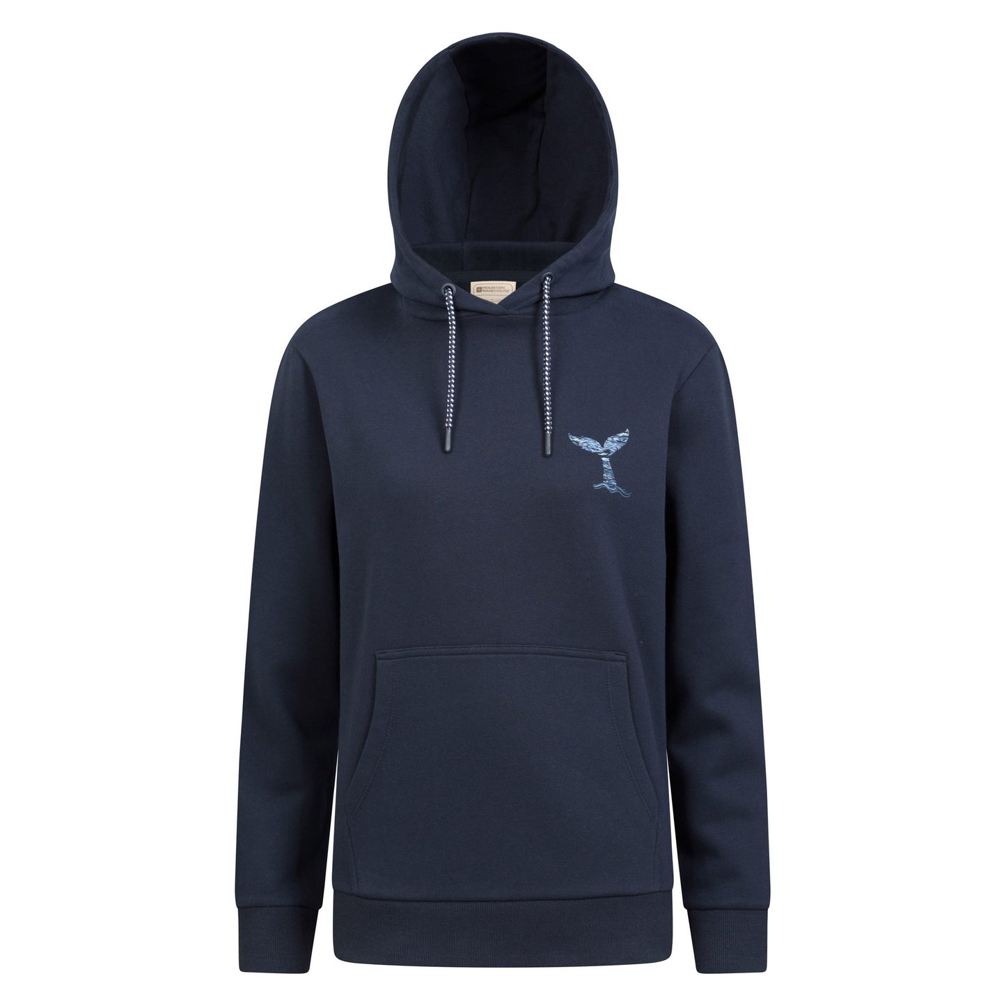 Navy - Front - Mountain Warehouse Womens-Ladies Whale Tail Regular Drawstring Hoodie