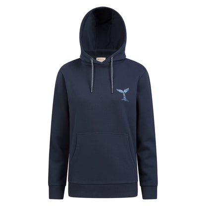 Navy - Front - Mountain Warehouse Womens-Ladies Whale Tail Regular Drawstring Hoodie
