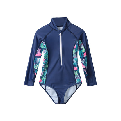 Lilac - Pack Shot - Mountain Warehouse Girls Rash One Piece Swimsuit
