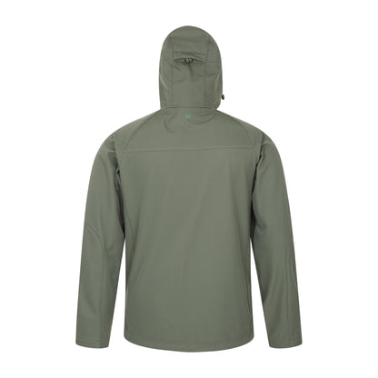 Light Khaki - Back - Mountain Warehouse Mens Helsinki Recycled Polyester Soft Shell Jacket