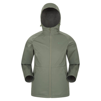Light Khaki - Front - Mountain Warehouse Mens Helsinki Recycled Polyester Soft Shell Jacket