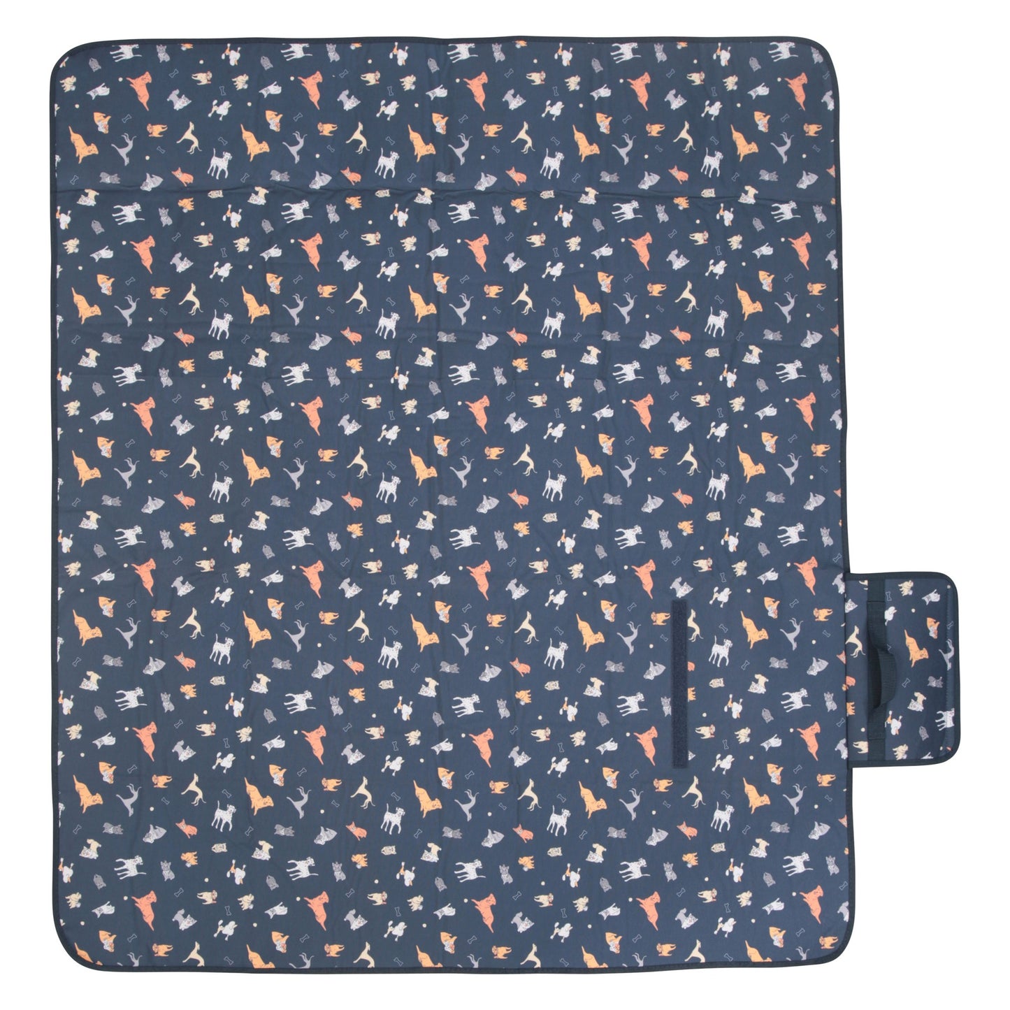 Navy - Side - Mountain Warehouse Patterned Picnic Blanket