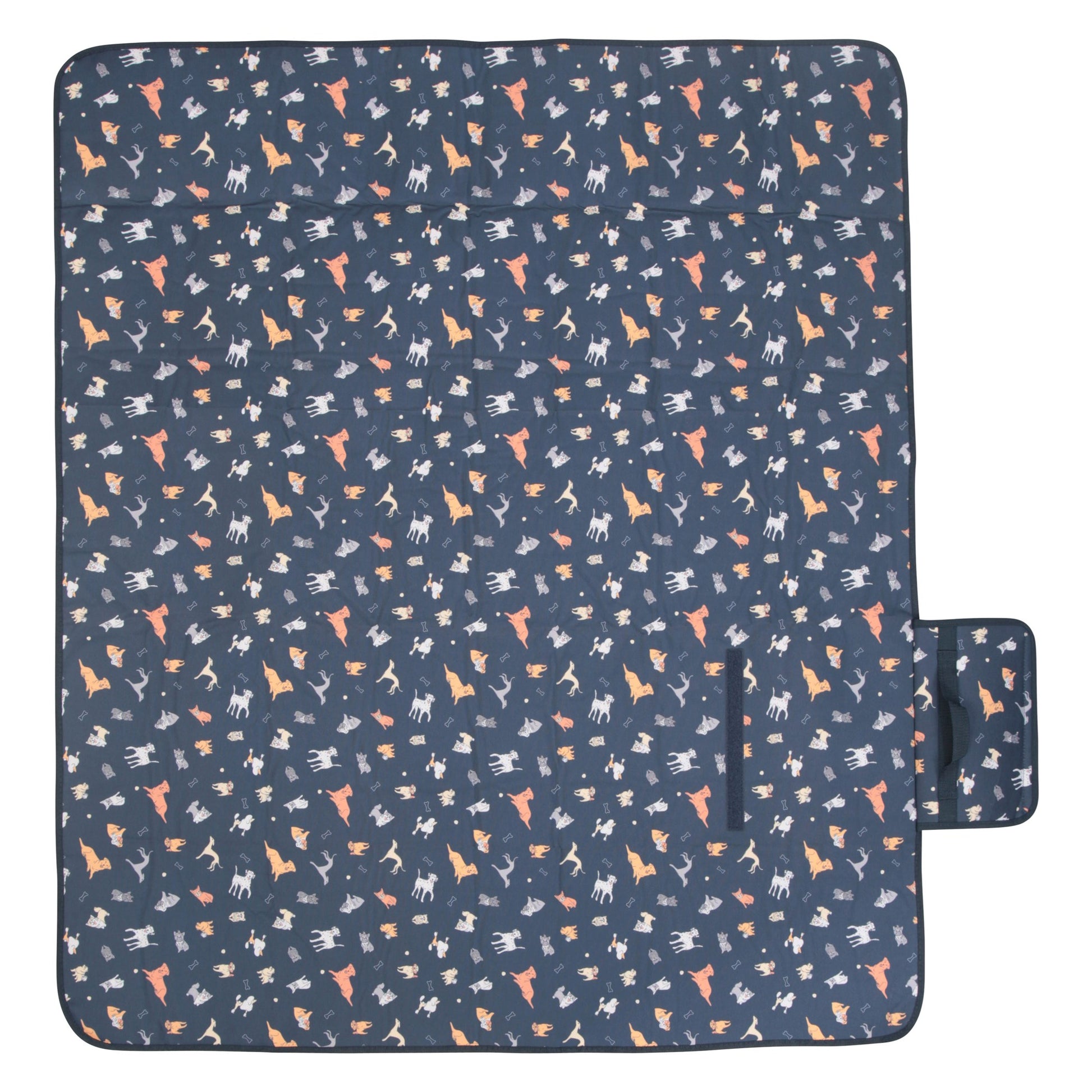 Navy - Side - Mountain Warehouse Patterned Picnic Blanket