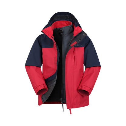 Red - Front - Mountain Warehouse Childrens-Kids 3 in 1 Waterproof Jacket