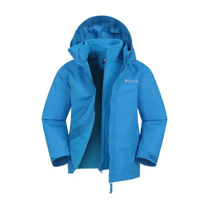 Bright Blue - Front - Mountain Warehouse Childrens-Kids Fell 3 in 1 Water Resistant Jacket
