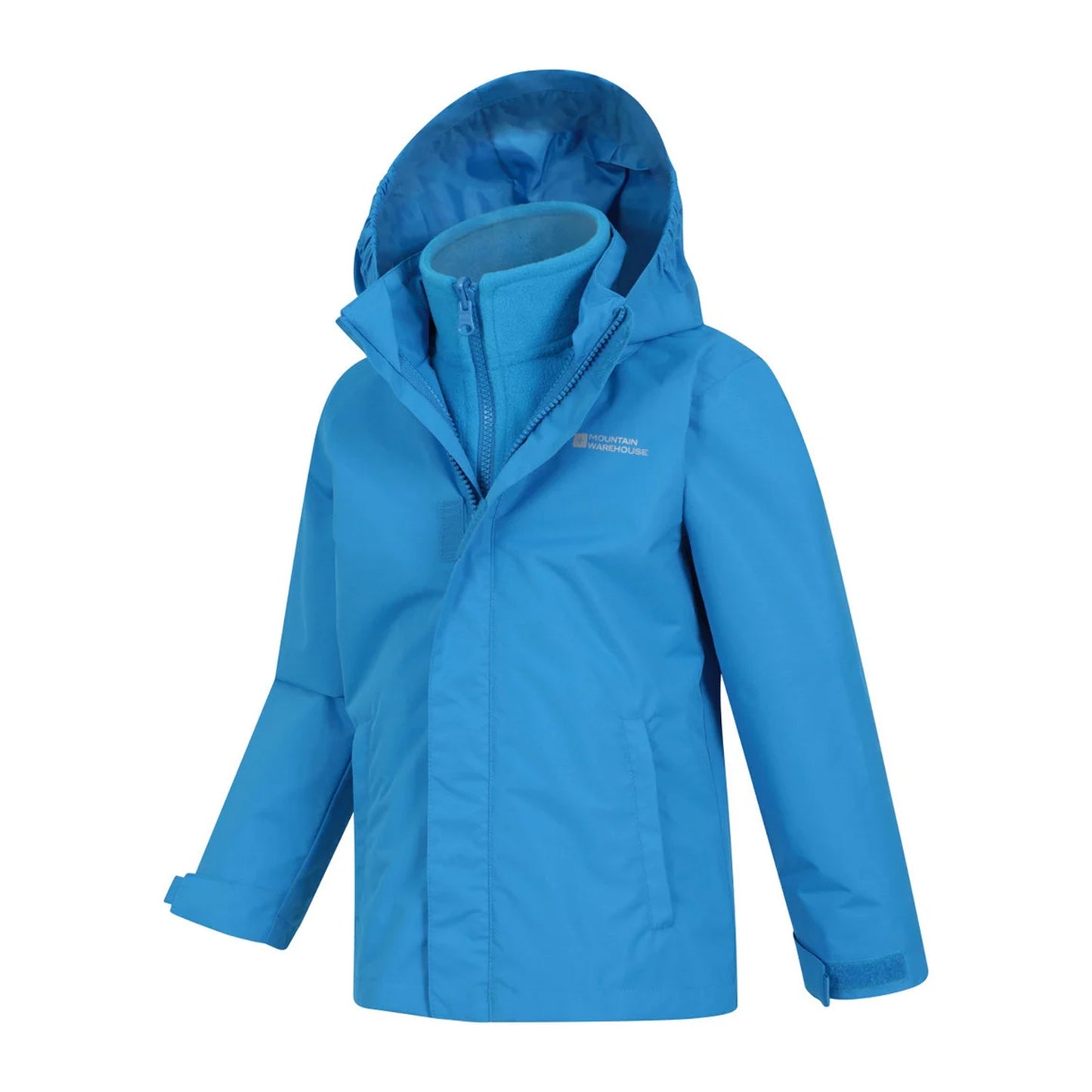 Bright Blue - Lifestyle - Mountain Warehouse Childrens-Kids Fell 3 in 1 Water Resistant Jacket