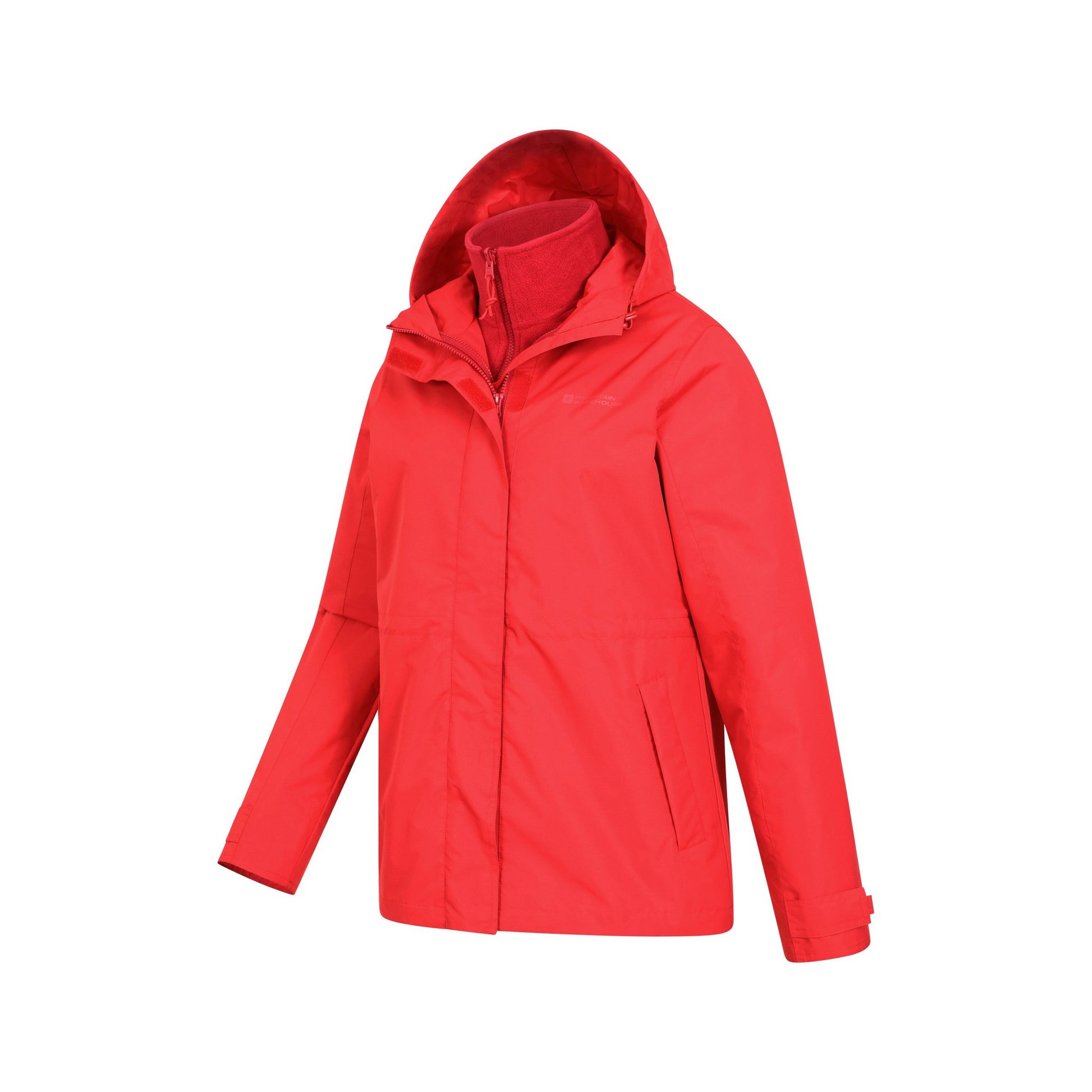 Red - Side - Mountain Warehouse Womens-Ladies Fell 3 in 1 Jacket