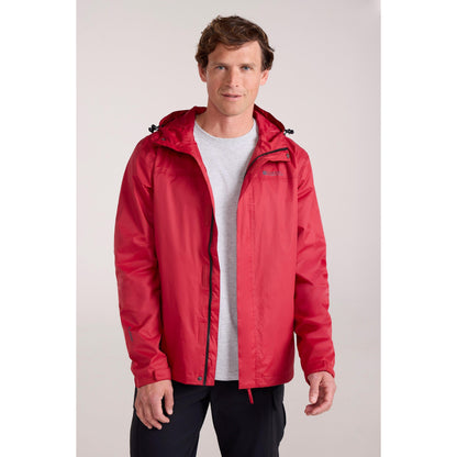 Dark Red - Front - Mountain Warehouse Mens Torrent Waterproof Jacket
