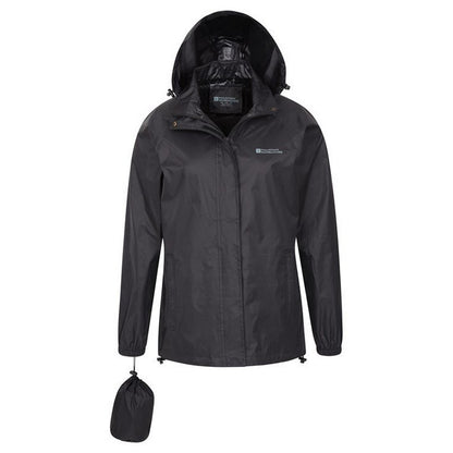 Black - Close up - Mountain Warehouse Womens-Ladies Pakka Waterproof Jacket