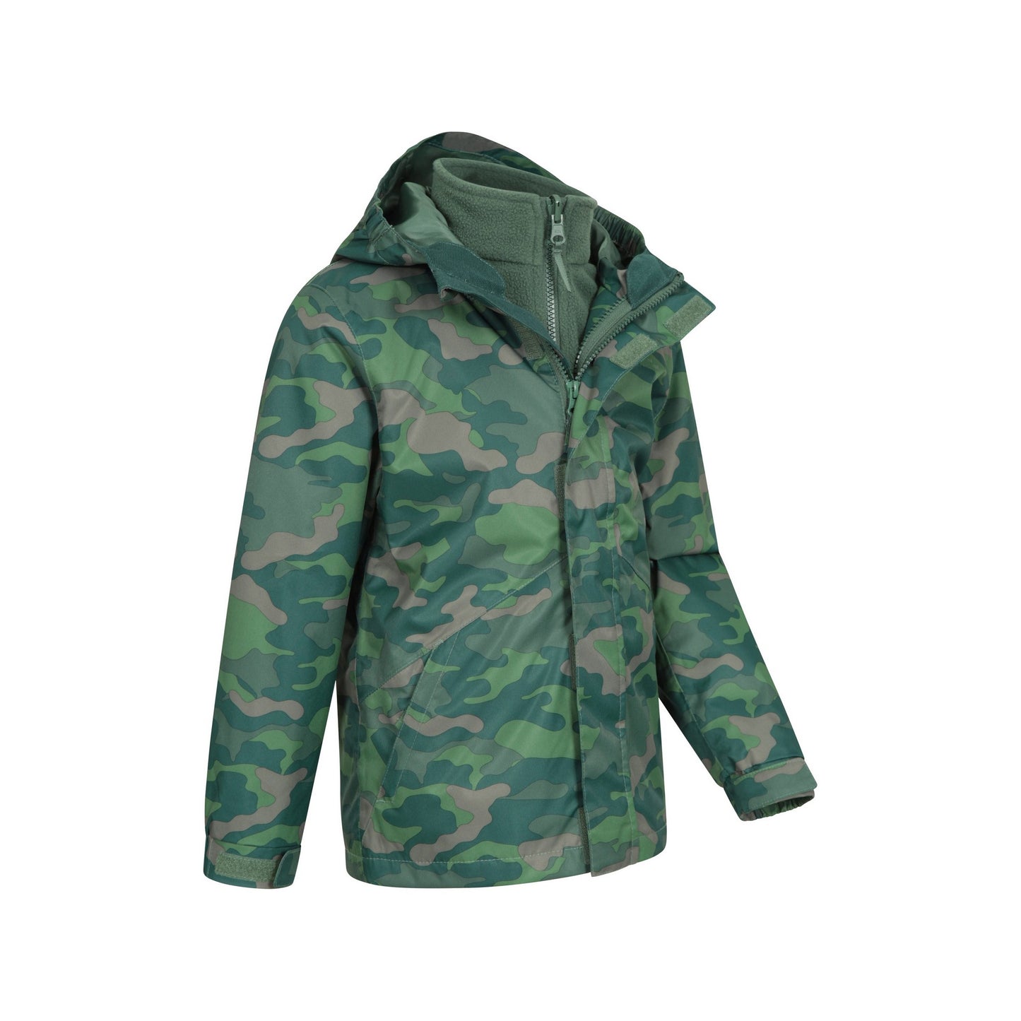 Khaki Green - Lifestyle - Mountain Warehouse Childrens-Kids Atom 3 in 1 Waterproof Jacket