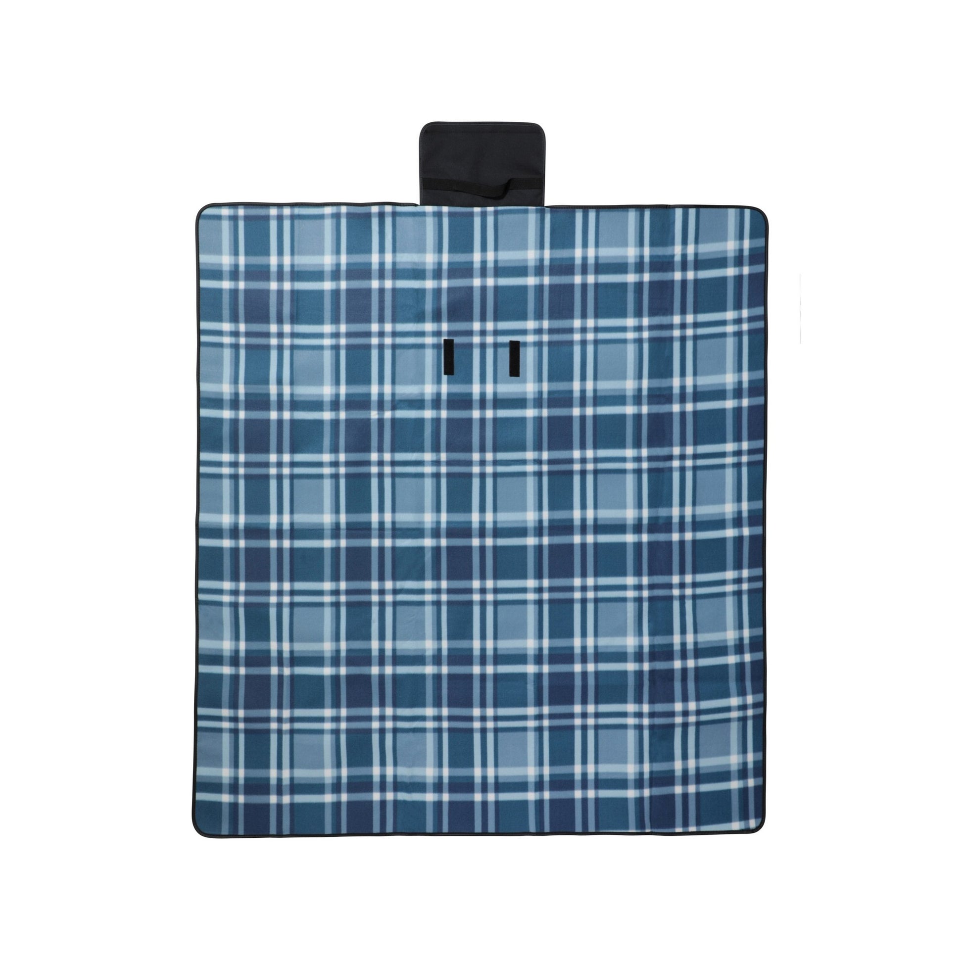 Blue - Side - Mountain Warehouse Fleece Checked Picnic Mat