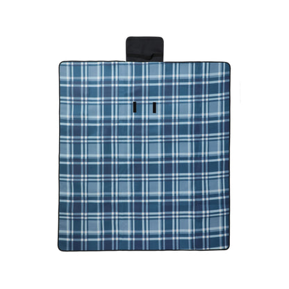 Blue - Side - Mountain Warehouse Fleece Checked Picnic Mat