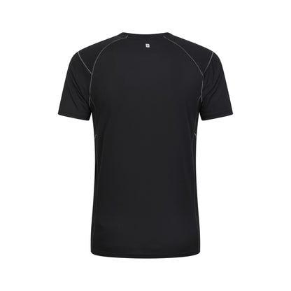 Black - Back - Mountain Warehouse Mens Approach Lightweight Hiking T-Shirt