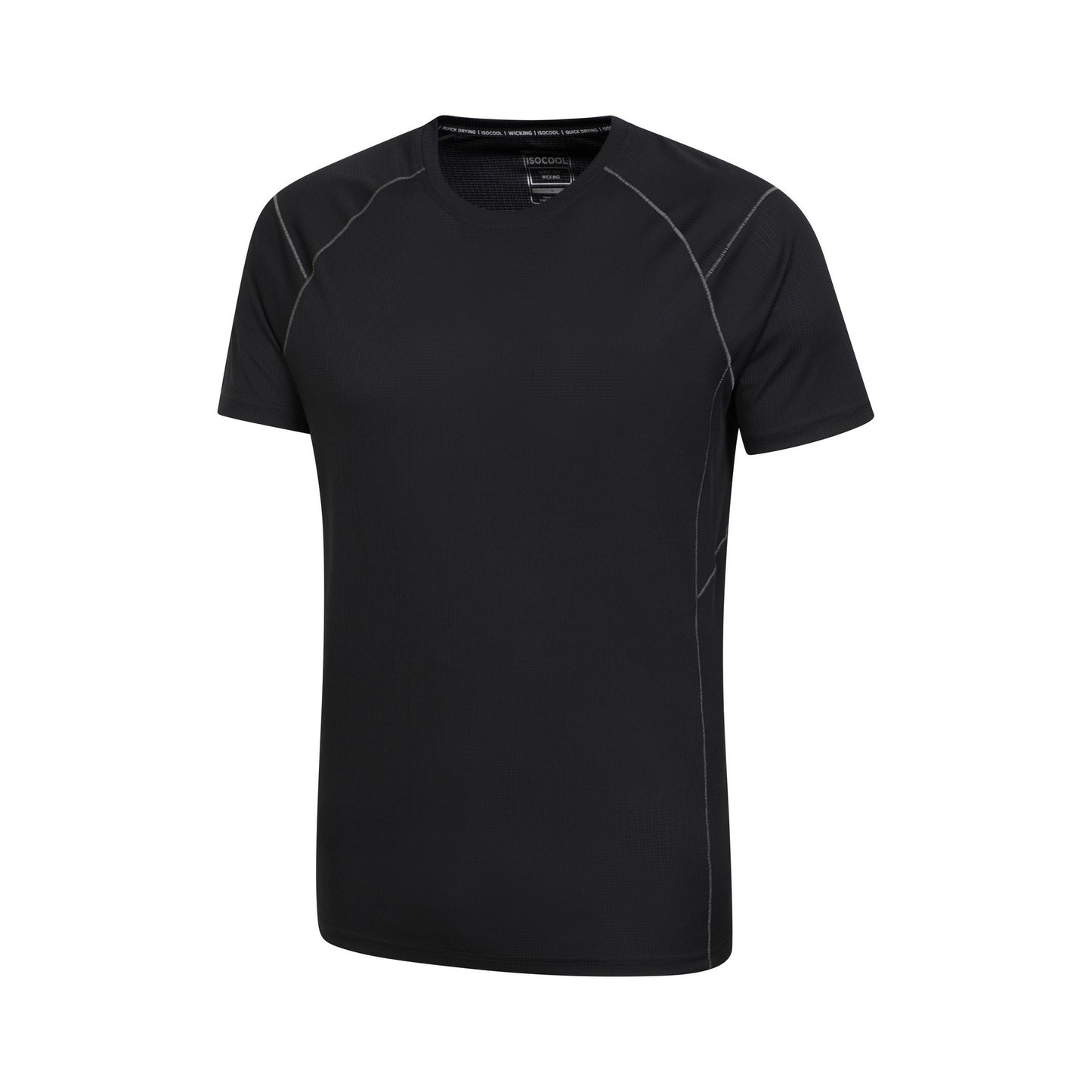 Black - Side - Mountain Warehouse Mens Approach Lightweight Hiking T-Shirt