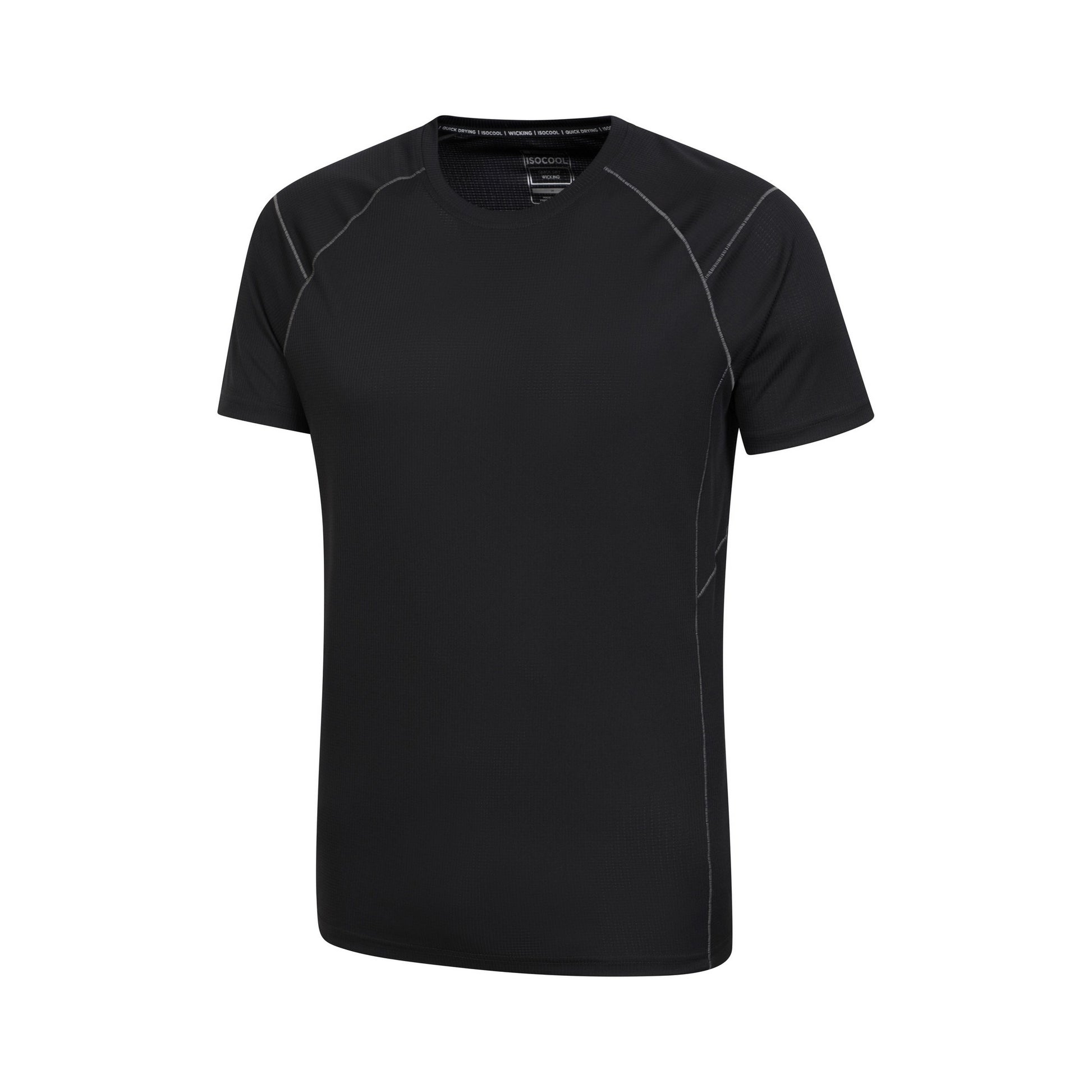 Black - Side - Mountain Warehouse Mens Approach Lightweight Hiking T-Shirt