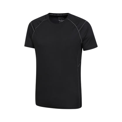 Black - Side - Mountain Warehouse Mens Approach Lightweight Hiking T-Shirt