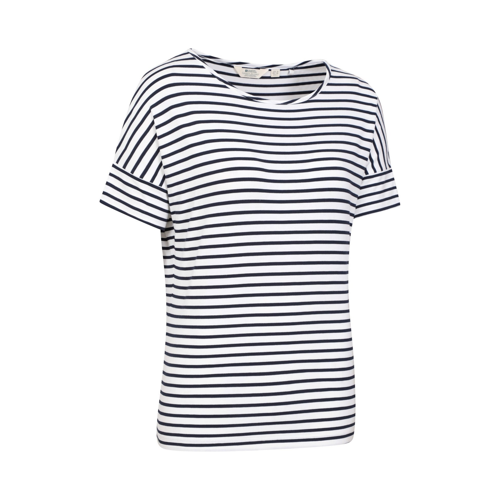 Navy-White - Side - Mountain Warehouse Womens-Ladies Kynance Striped Loose Fit T-Shirt
