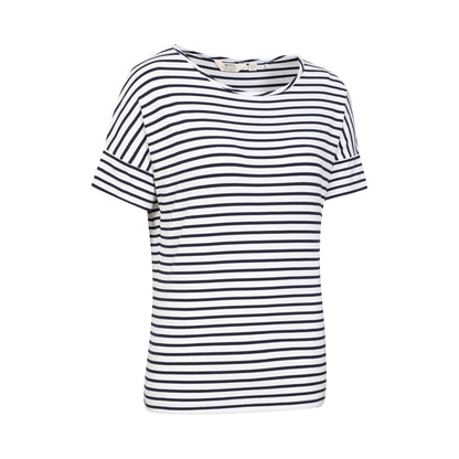Navy-White - Side - Mountain Warehouse Womens-Ladies Kynance Striped Loose Fit T-Shirt