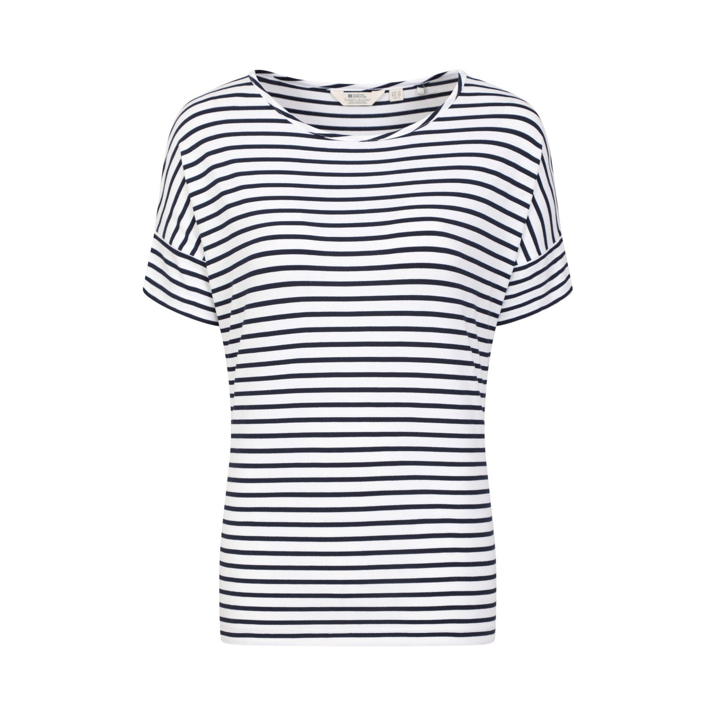 Navy-White - Front - Mountain Warehouse Womens-Ladies Kynance Striped Loose Fit T-Shirt
