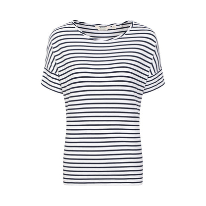 Navy-White - Front - Mountain Warehouse Womens-Ladies Kynance Striped Loose Fit T-Shirt
