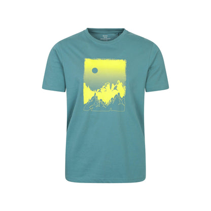 Petrol - Front - Mountain Warehouse Mens Sunrise Organic T-Shirt