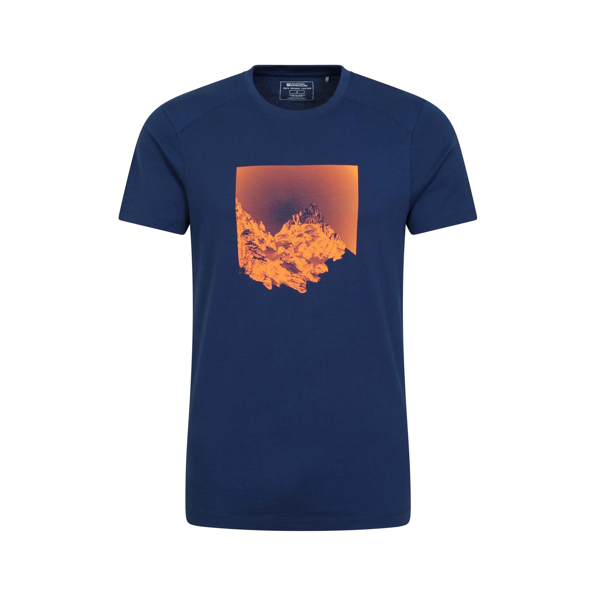 Navy - Front - Mountain Warehouse Mens Sunrise Organic T-Shirt