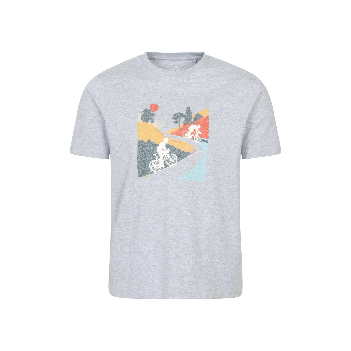 Alloy Grey - Front - Mountain Warehouse Mens Bike Organic Cotton T-Shirt